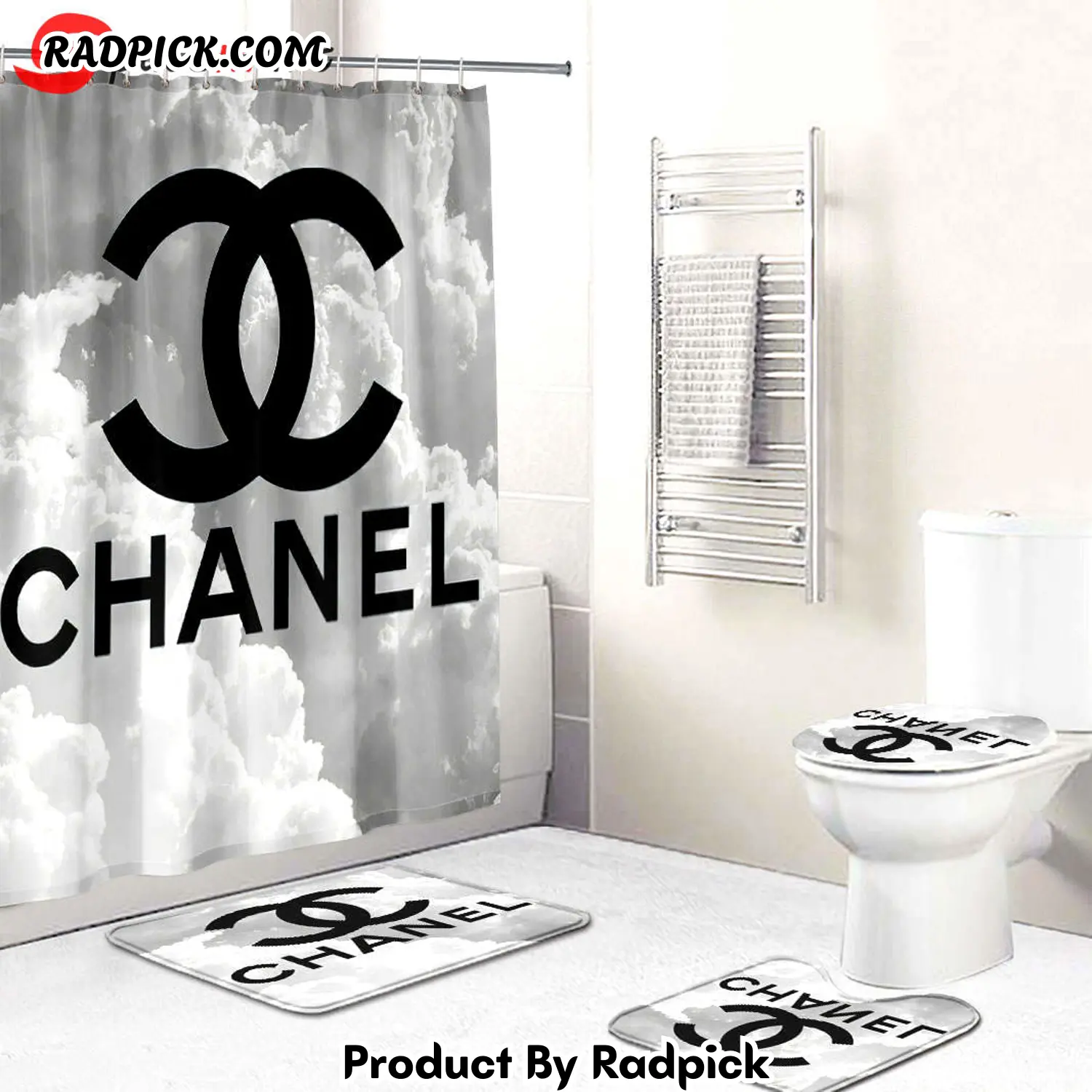 Chanel shower curtain black and white cloud luxury bath mat sets shower curtain 17 bathroom set pjn rp3871161.png